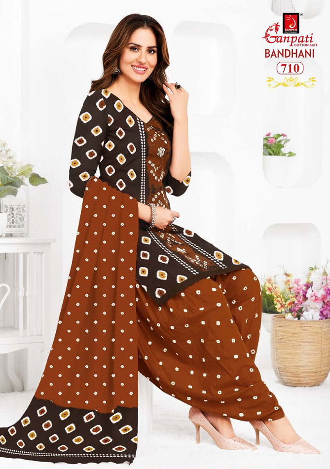 Bandhani Vol 7 By Ganpati Bandhani Printed Cotton Readymade Dress  Orders In India